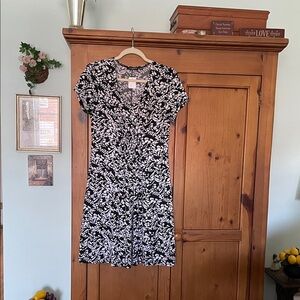 Notations Black and White Patterned Mini Dress